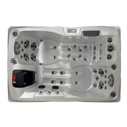 JACUZZI OGRODOWE WANNA SPA749 BIAŁA PERŁA OBUDOWA KAWA 200x135 CM 230V