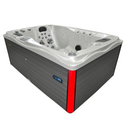 JACUZZI OGRODOWE WANNA SPA749 BIAŁA PERŁA OBUDOWA SZARA 200x135 CM 230V