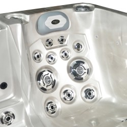 JACUZZI OGRODOWE WANNA SPA749 CAPPUCINO OBUDOWA SZARA 200x135 CM 230V