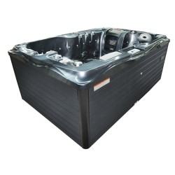 JACUZZI OGRODOWE WANNA SPA749 CZARNA FALA OBUDOWA ANTRACYT 200x135 CM 230V