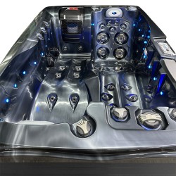 JACUZZI OGRODOWE WANNA SPA749 CZARNA FALA OBUDOWA ANTRACYT 200x135 CM 230V