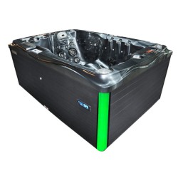 JACUZZI OGRODOWE WANNA SPA749 CZARNA FALA OBUDOWA ANTRACYT 200x135 CM 230V