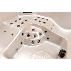 JACUZZI OGRODOWE WANNA SPA750 BIAŁA PERŁA OBUDOWA KAWA 200x200 CM