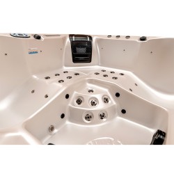 JACUZZI OGRODOWE WANNA SPA750 BIAŁA PERŁA OBUDOWA KAWA 200x200 CM