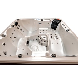 JACUZZI OGRODOWE WANNA SPA750 BIAŁA PERŁA OBUDOWA KAWA 200x200 CM