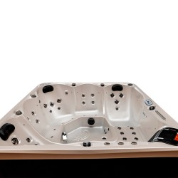 JACUZZI OGRODOWE WANNA SPA750 BIAŁA PERŁA OBUDOWA KAWA 200x200 CM