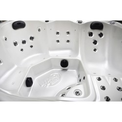 JACUZZI OGRODOWE WANNA SPA750 BIAŁA PERŁA OBUDOWA SZARA 200x200 CM