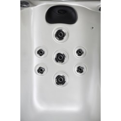 JACUZZI OGRODOWE WANNA SPA750 BIAŁA PERŁA OBUDOWA SZARA 200x200 CM