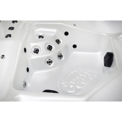 JACUZZI OGRODOWE WANNA SPA750 BIAŁA PERŁA OBUDOWA SZARA 200x200 CM