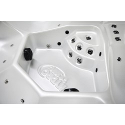 JACUZZI OGRODOWE WANNA SPA750 BIAŁA PERŁA OBUDOWA SZARA 200x200 CM