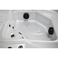 JACUZZI OGRODOWE WANNA SPA750 BIAŁA PERŁA OBUDOWA SZARA 200x200 CM