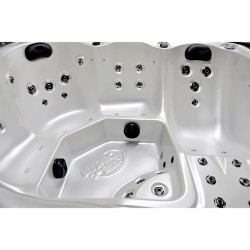 JACUZZI OGRODOWE WANNA SPA750 BIAŁA PERŁA OBUDOWA SZARA 200x200 CM