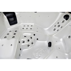 JACUZZI OGRODOWE WANNA SPA750 BIAŁA PERŁA OBUDOWA SZARA 200x200 CM