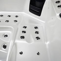 JACUZZI OGRODOWE WANNA SPA750 BIAŁA PERŁA OBUDOWA SZARA 200x200 CM