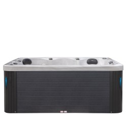 JACUZZI OGRODOWE WANNA SPA750 BIAŁY MARMUR OBUDOWA ANTRACYT 200x200 CM