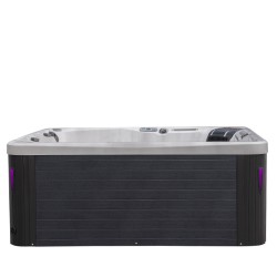 JACUZZI OGRODOWE WANNA SPA750 BIAŁY MARMUR OBUDOWA ANTRACYT 200x200 CM