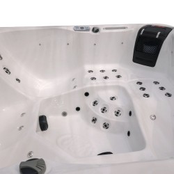 JACUZZI OGRODOWE WANNA SPA750 BIAŁY MARMUR OBUDOWA ANTRACYT 200x200 CM