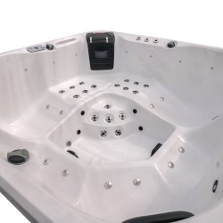 JACUZZI OGRODOWE WANNA SPA750 BIAŁY MARMUR OBUDOWA ANTRACYT 200x200 CM