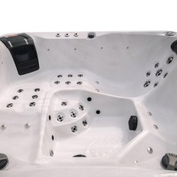 JACUZZI OGRODOWE WANNA SPA750 BIAŁY MARMUR OBUDOWA ANTRACYT 200x200 CM