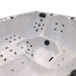 JACUZZI OGRODOWE WANNA SPA750 BIAŁY MARMUR OBUDOWA ANTRACYT 200x200 CM