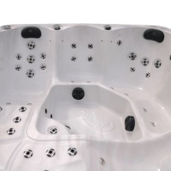 JACUZZI OGRODOWE WANNA SPA750 BIAŁY MARMUR OBUDOWA ANTRACYT 200x200 CM