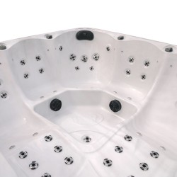 JACUZZI OGRODOWE WANNA SPA750 BIAŁY MARMUR OBUDOWA ANTRACYT 200x200 CM