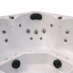 JACUZZI OGRODOWE WANNA SPA750 BIAŁY MARMUR OBUDOWA ANTRACYT 200x200 CM