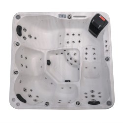 JACUZZI OGRODOWE WANNA SPA750 BIAŁY MARMUR OBUDOWA ANTRACYT 200x200 CM