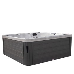 JACUZZI OGRODOWE WANNA SPA750 BIAŁY MARMUR OBUDOWA SZARA 200x200 CM