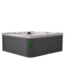 JACUZZI OGRODOWE WANNA SPA750 BIAŁY MARMUR OBUDOWA SZARA 200x200 CM
