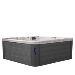 JACUZZI OGRODOWE WANNA SPA750 BIAŁY MARMUR OBUDOWA SZARA 200x200 CM