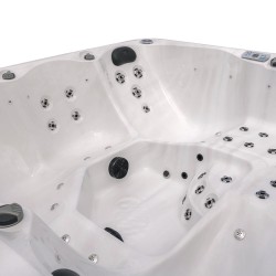 JACUZZI OGRODOWE WANNA SPA750 BIAŁY MARMUR OBUDOWA SZARA 200x200 CM