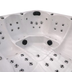 JACUZZI OGRODOWE WANNA SPA750 BIAŁY MARMUR OBUDOWA SZARA 200x200 CM