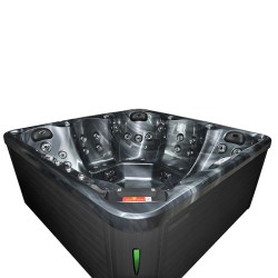 JACUZZI OGRODOWE WANNA SPA750 CZARNA FALA OBUDOWA ANTRACYT 200x200 CM