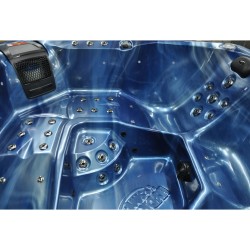 JACUZZI OGRODOWE WANNA SPA750 NIEBIESKA FALA OBUDOWA SZARA 200x200 CM