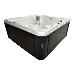 JACUZZI OGRODOWE WANNA SPA751 BIAŁA PERŁA OBUDOWA ANTRACYT 210x210 CM