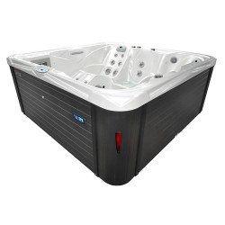 JACUZZI OGRODOWE WANNA SPA751 BIAŁA PERŁA OBUDOWA ANTRACYT 210x210 CM