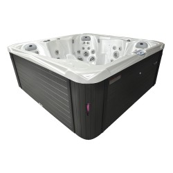 JACUZZI OGRODOWE WANNA SPA751 BIAŁA PERŁA OBUDOWA ANTRACYT 210x210 CM