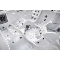 JACUZZI OGRODOWE WANNA SPA751 BIAŁA PERŁA OBUDOWA ANTRACYT 210x210 CM