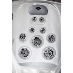 JACUZZI OGRODOWE WANNA SPA751 BIAŁA PERŁA OBUDOWA ANTRACYT 210x210 CM