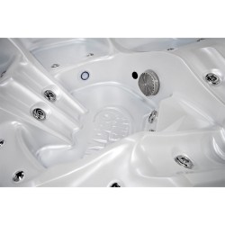 JACUZZI OGRODOWE WANNA SPA751 BIAŁA PERŁA OBUDOWA ANTRACYT 210x210 CM