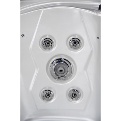 JACUZZI OGRODOWE WANNA SPA751 BIAŁA PERŁA OBUDOWA ANTRACYT 210x210 CM