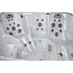 JACUZZI OGRODOWE WANNA SPA751 BIAŁA PERŁA OBUDOWA ANTRACYT 210x210 CM