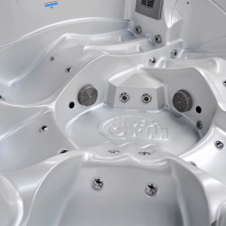 JACUZZI OGRODOWE WANNA SPA751 BIAŁA PERŁA OBUDOWA ANTRACYT 210x210 CM