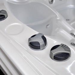 JACUZZI OGRODOWE WANNA SPA751 BIAŁA PERŁA OBUDOWA ANTRACYT 210x210 CM