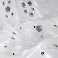 JACUZZI OGRODOWE WANNA SPA751 BIAŁA PERŁA OBUDOWA KAWA 210x210 CM