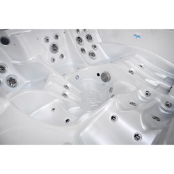 JACUZZI OGRODOWE WANNA SPA751 BIAŁA PERŁA OBUDOWA KAWA 210x210 CM