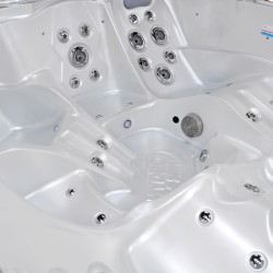 JACUZZI OGRODOWE WANNA SPA751 BIAŁA PERŁA OBUDOWA KAWA 210x210 CM