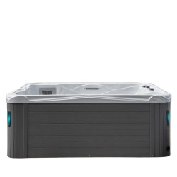 JACUZZI OGRODOWE WANNA SPA751 BIAŁY MARMUR OBUDOWA SZARA 210x210 CM