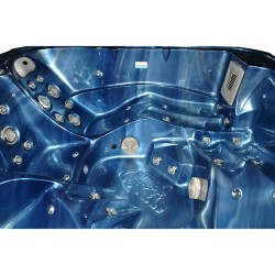 JACUZZI OGRODOWE WANNA SPA751 NIEBIESKA FALA OBUDOWA ANTRACYT 210x210 CM